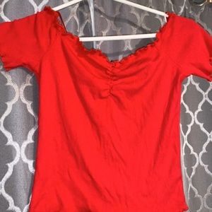 Red Off the shoulder top